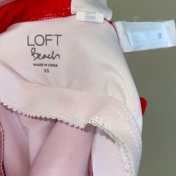 Loft Ribbed Red Swim Suit - Picture 6 of 6